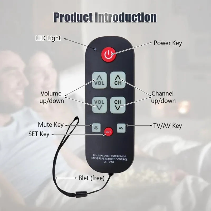 Big Button Simple TV Remote Universal Large Button Remote Control for Seniors