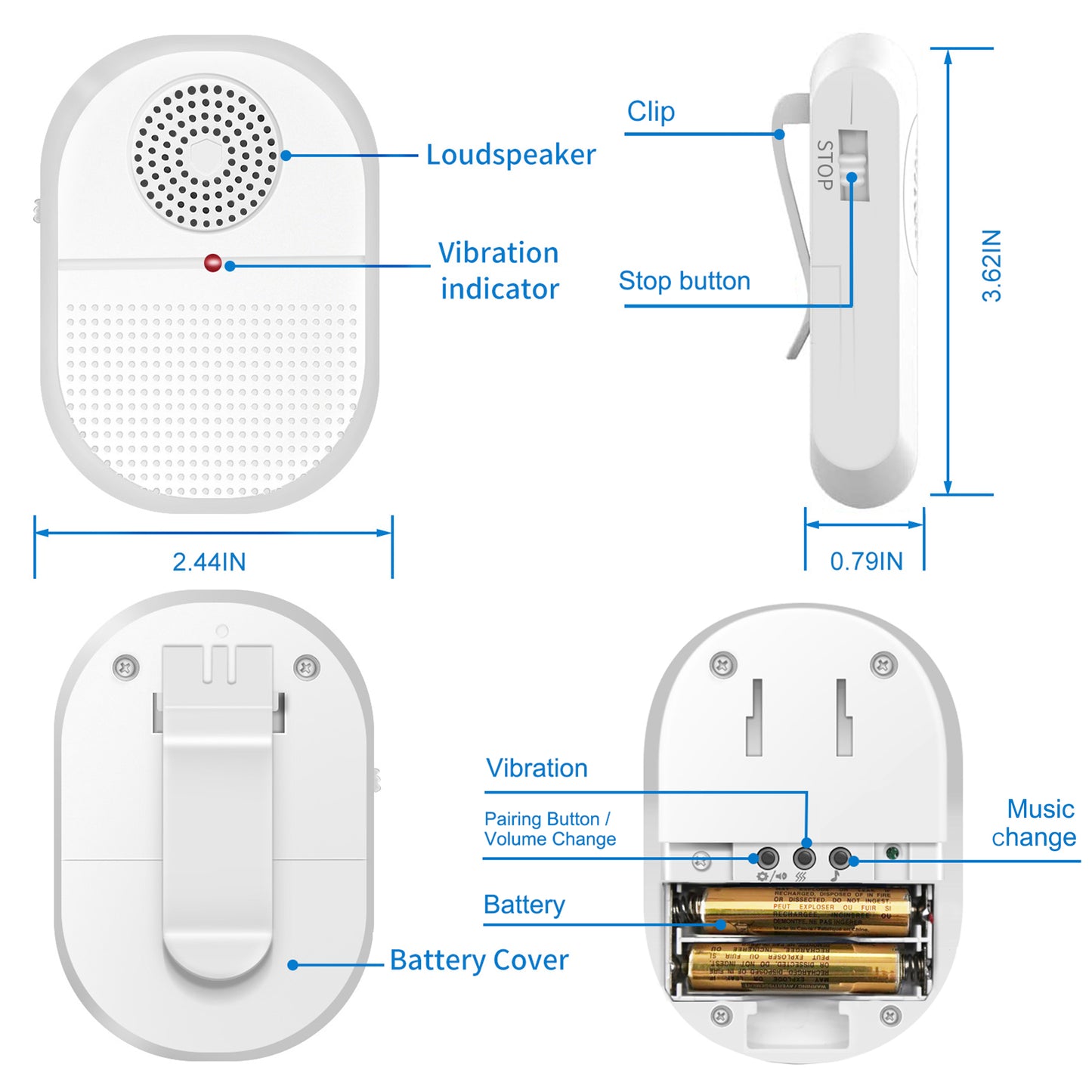 Wireless Caregiver Pager with Motion Sensor Alert Eldertech