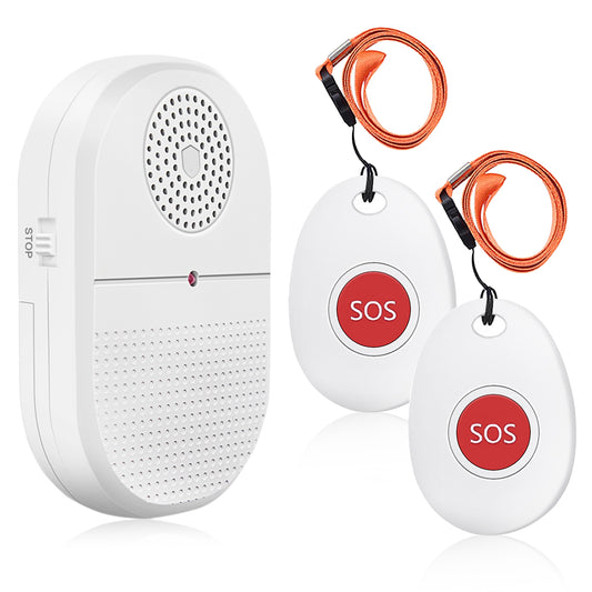Wireless Caregiver Pager x 2 Call button Pendants Eldertech
