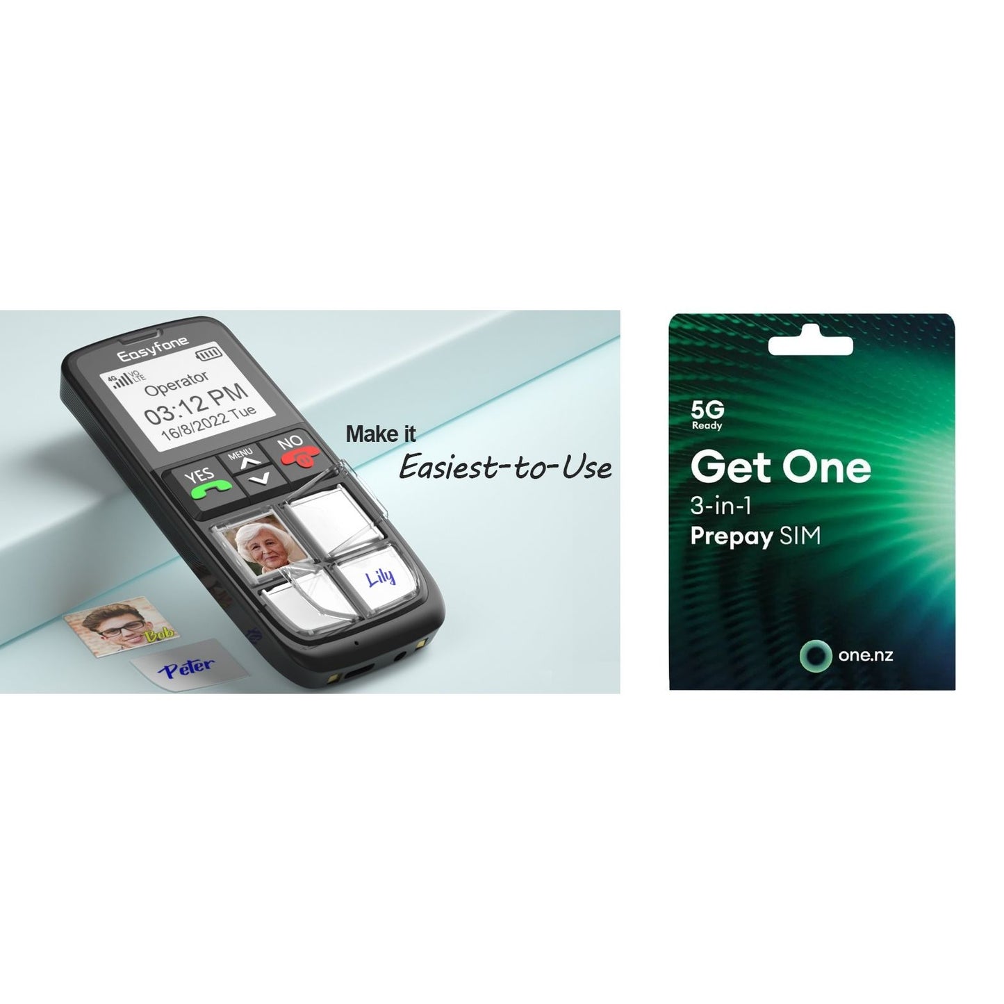 Easyfone 4G Picture Button Cell Phone for Seniors
