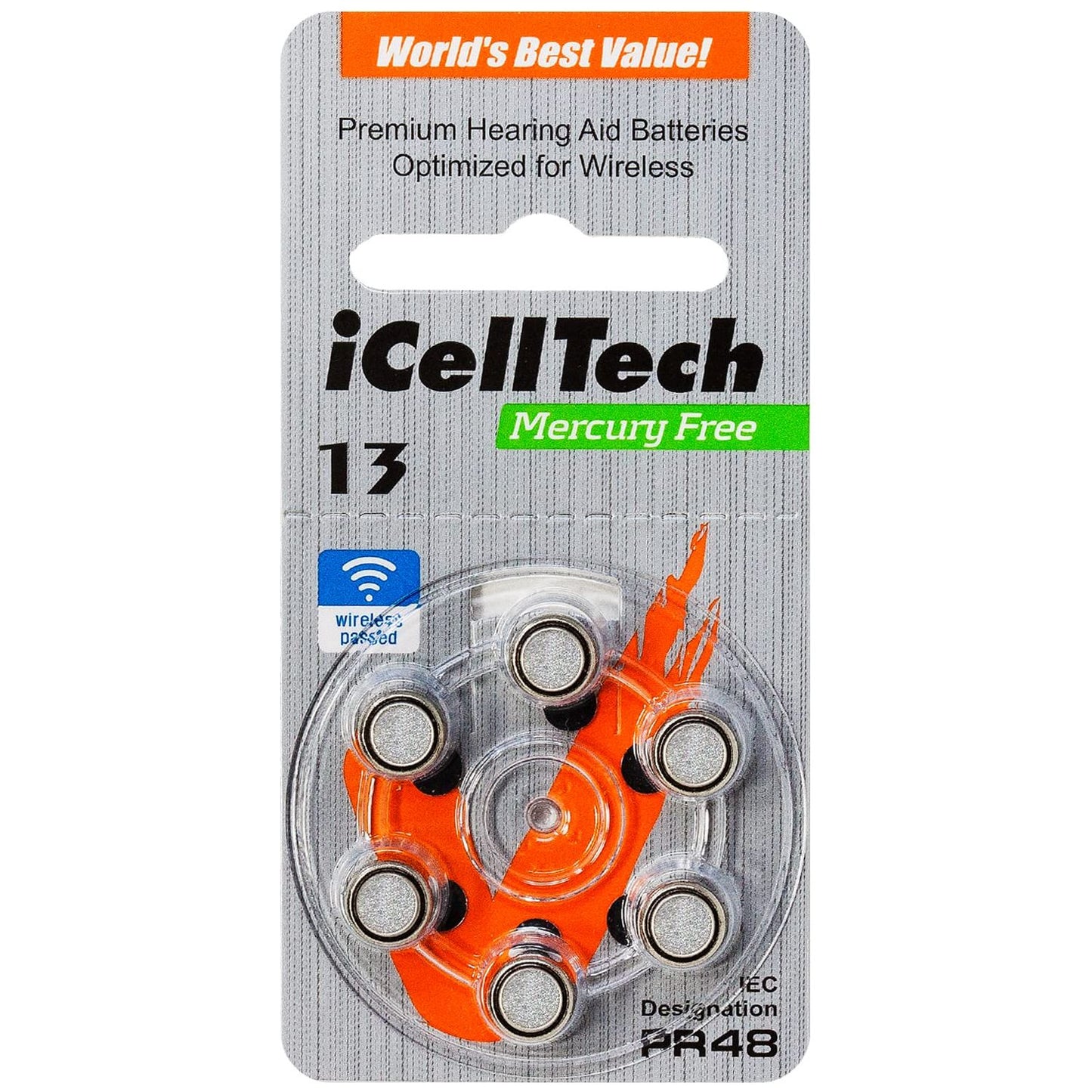 Hearing Aid Batteries (Box of 60 Batteries) Eldertech