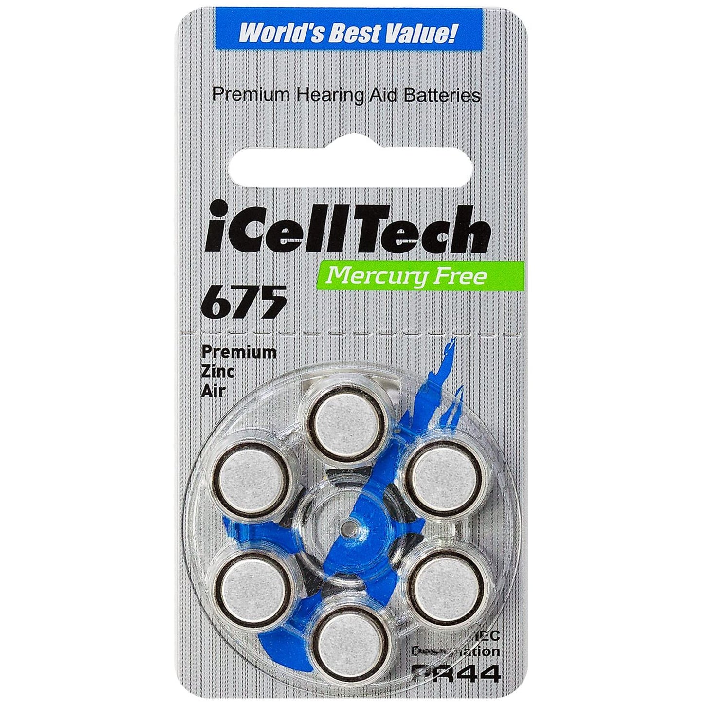 Hearing Aid Batteries (Box of 60 Batteries) Eldertech